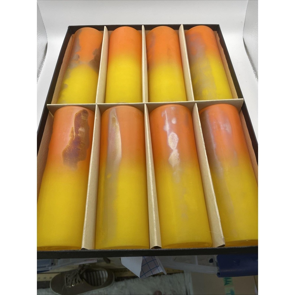 Starlyte 13 oz 1950's Zombie 8 Piece glass set orange 131-102 RARE New In Box - Picture 10 of 11